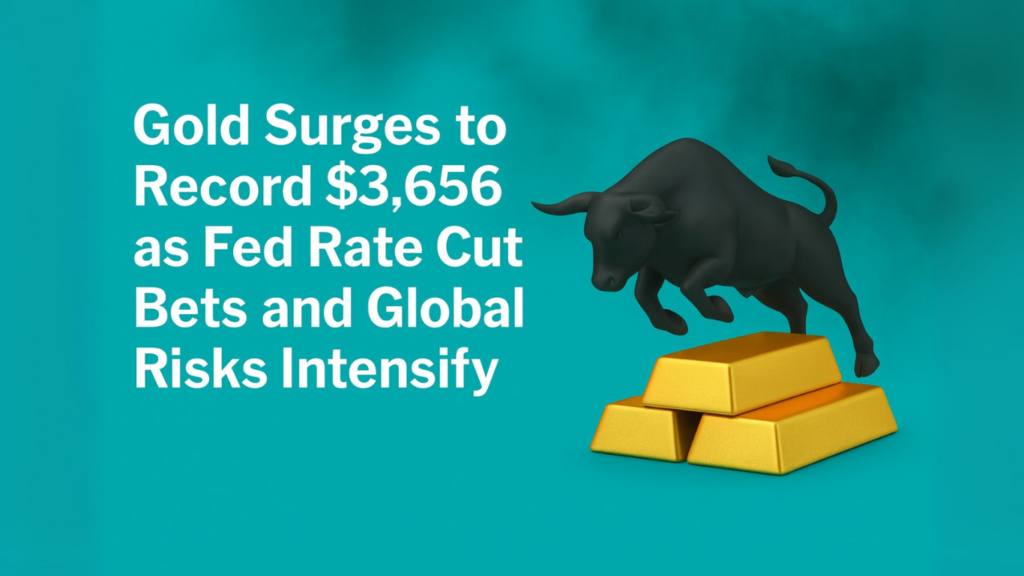 Gold Surges to Record $3,656 as Fed Rate Cut Bets and Global Risks Intensify