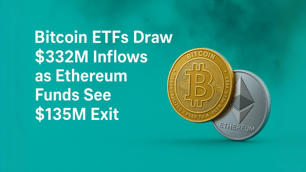 Bitcoin ETFs Draw $332M Inflows as Ethereum Funds See $135M Exit