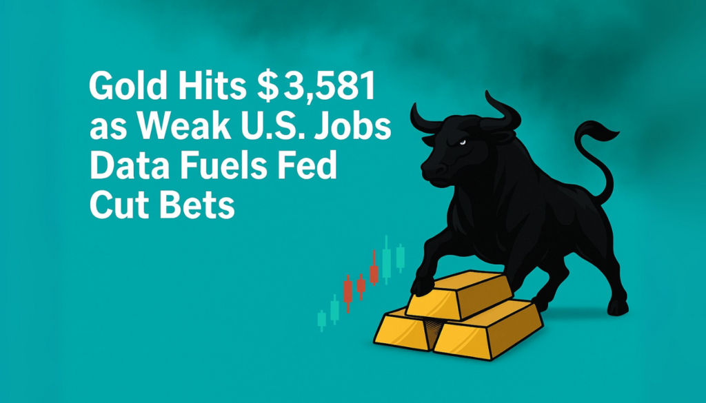 Gold Hits $3,581 as Weak U.S. Jobs Data Fuels Fed Cut Bets