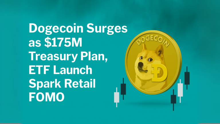 Dogecoin Surges as $175M Treasury Plan, ETF Launch Spark Retail FOMO