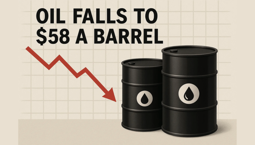 Oil Prices Slip to $58 as Supply Glut and Trade Tensions Weigh on Market
