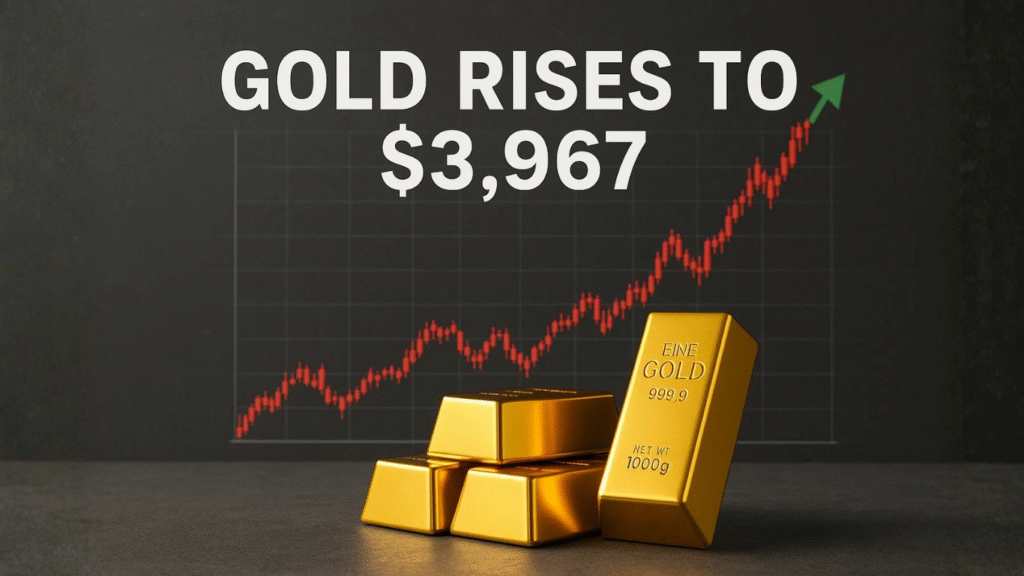 Gold Rises 1% to $3,967 as Fed Cuts Rates, Trump–Xi Talks Lift Sentiment