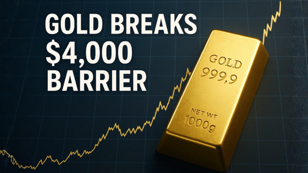 Gold Soars Past $4,000/oz as Political Turmoil and Rate Cuts Drive Surge