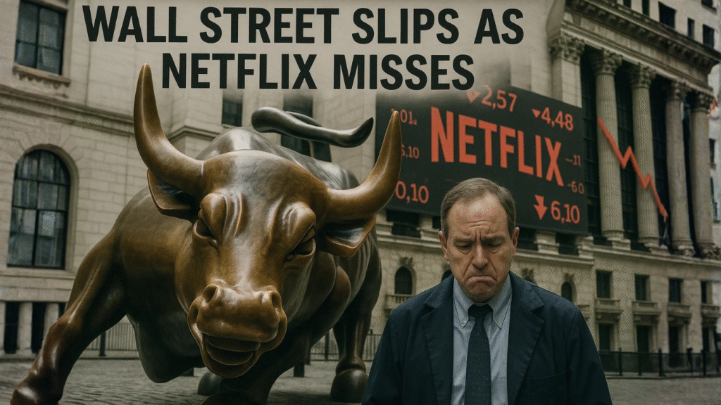 U.S. Stocks Edge Down 0.1% as Netflix Misses; Tesla Earnings Awaited