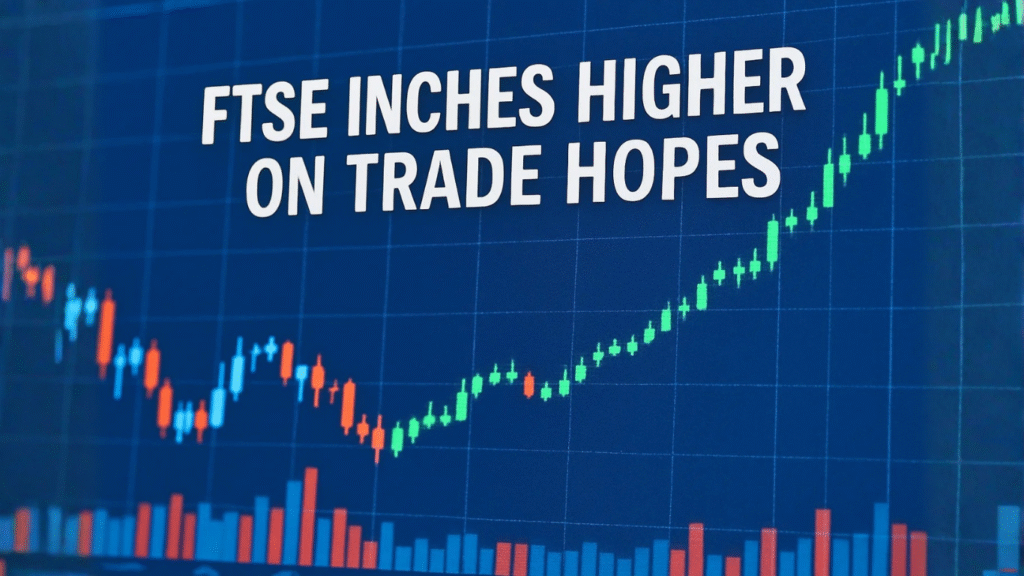 FTSE 100 Rises 0.05% as Trade Hopes Lift Mood; HSBC Sets $1.1B Reserve