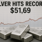 Silver Hits Record $51.69 as Fed Cut Bets and Trade Tensions Drive Rally
