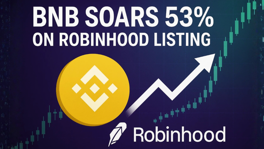 Robinhood Adds Binance Coin as BNB Jumps 53%, Beating Bitcoin and Ethereum