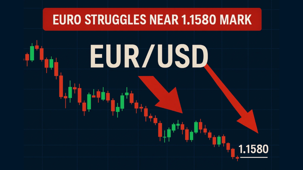 EUR/USD Hovers Near 1.1580 as Dollar Strength Caps Rebound Attempt