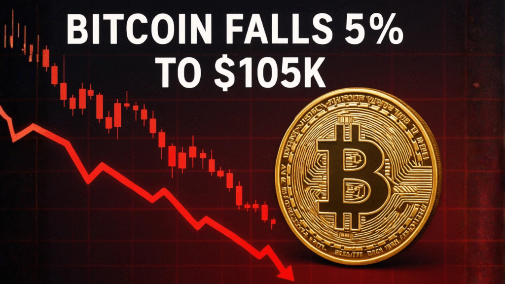 Bitcoin Dips 5% to $105K as Gold Hits $4,300 and Becomes No. 2 Reserve