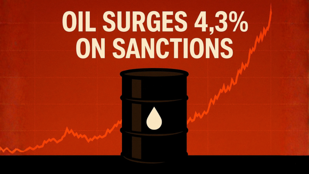 Oil Jumps 4.3% to $65.30 as U.S. Sanctions Target Russia’s Top Producers