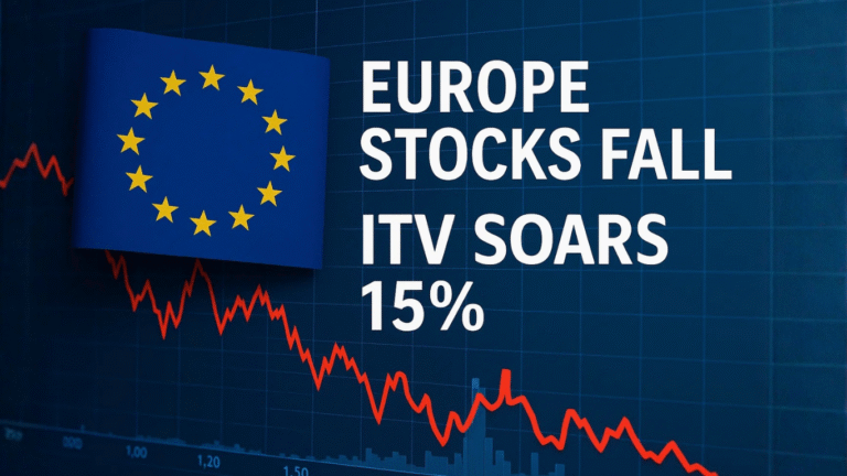 STOXX 600 Falls 0.3% to 565.9 as Tech Slides; ITV Surges 15% on Sale Talks