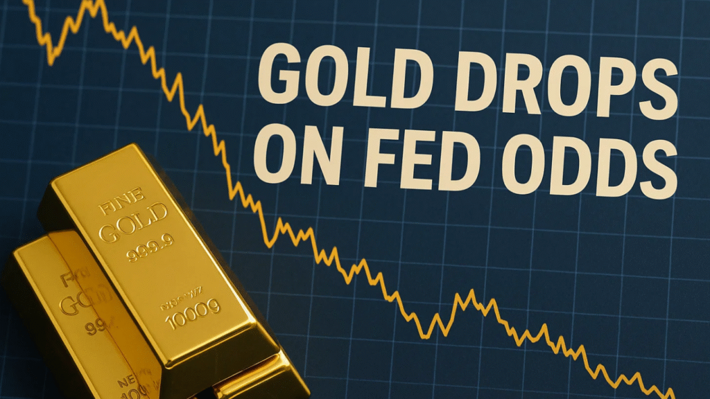 Gold Drops 0.6% as 28.5% Fed Cut Odds Boost Dollar and Hit Commodities