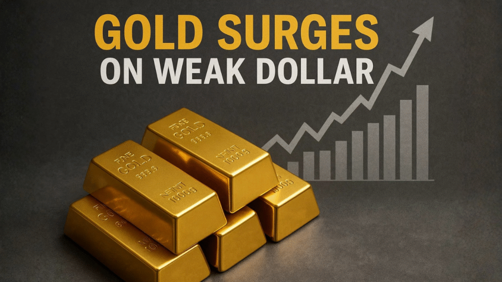 Gold Surges 1.4% to $4,053 as Dollar Weakens, US Shutdown Nears End