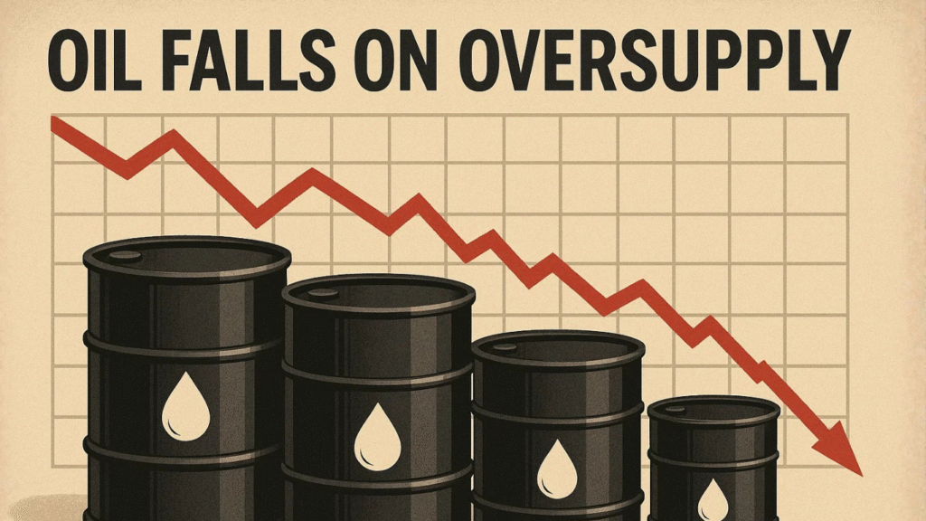 Oil Falls 0.2% to $63.94 as Oversupply Grows, Sanctions Risk Looms