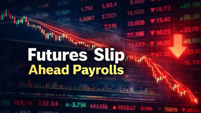 US Stock Futures Slip 0.1% as Tech Weakens Ahead of Key Payrolls Data