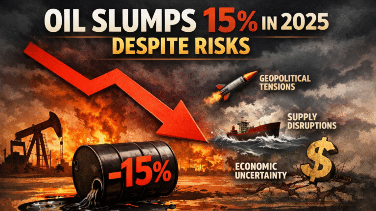 Oil Slips 15% in 2025 as Brent Faces 3-Year Loss Streak Despite Risks