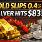 Gold Slips 0.4% From Record as Silver Jumps to $83 Peak