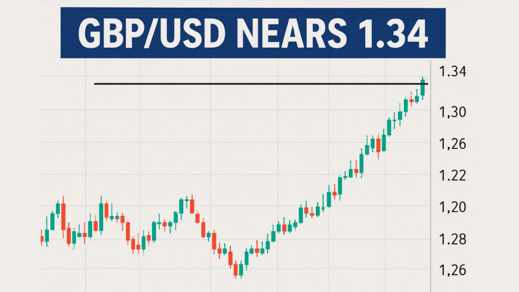 GBP/USD Nears 1.34 as Markets Price In 90% Odds of a Fed Rate Cut