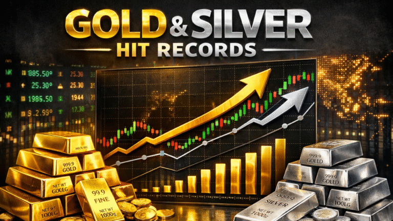 Gold, Silver Hit 2 Record Highs as Dollar Slides and Global Risks Rise