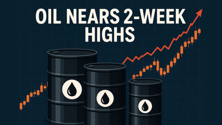 Oil Nears 2-Week Highs as Fed Cut Odds Hit 84% and Geopolitics Tighten Supply