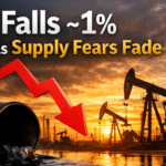 Oil Falls ~1% to $58–$63 as Iran Unrest Eases and Supply Fears Fade