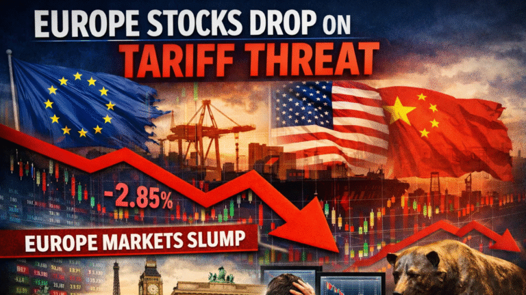 Europe Stocks Drop 1% as Trump’s 10% Tariff Threat on Greenland Shakes Markets