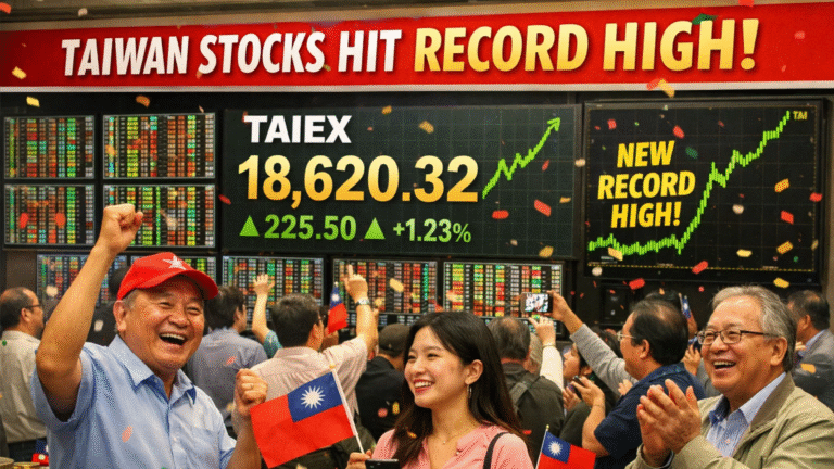 Taiwan Stocks Gain 0.89% to Record High as Tech and Chips Power Rally