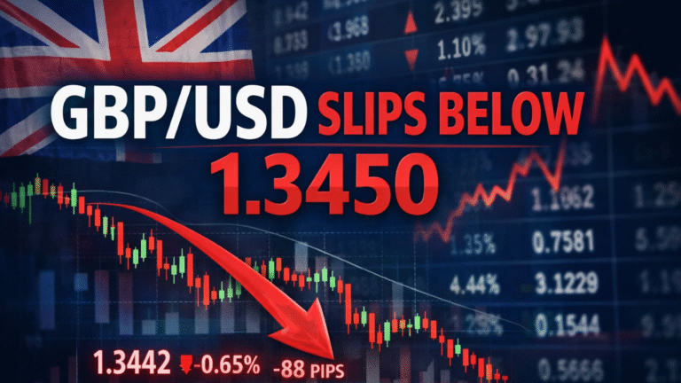GBP/USD Slips Below 1.3450 as Markets Eye US Retail Sales, Fed Signals