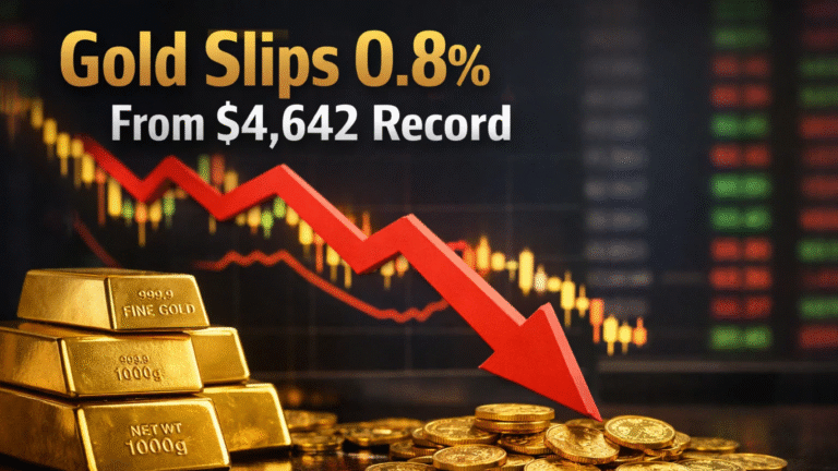 Gold Slips 0.8% From $4,642 Record as Trump Eases Iran, Fed Fears