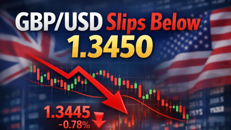 GBP/USD Slips Below 1.3450 as 90% Fed Cut Odds and Risks Lift Dollar
