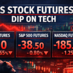 US Stock Futures Dip 0.2% as Tech Slips Ahead of TSMC Earnings Test