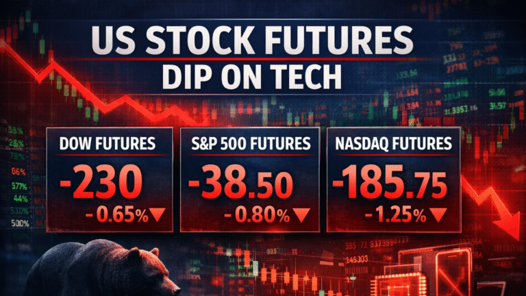 US Stock Futures Dip 0.2% as Tech Slips Ahead of TSMC Earnings Test