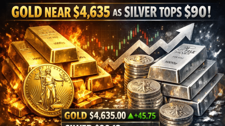 Gold Near $4,635 Record as Soft CPI Fuels Rate-Cut Bets; Silver Tops $90