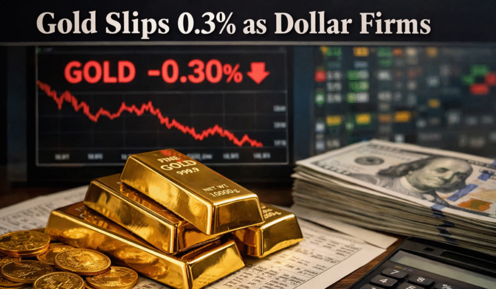 Gold Slips 0.3% to $4,978 as Dollar Firms Before Key Fed Data