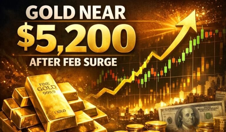 Gold Near $5,200 as 6.7% Feb Surge Lifts Bullion, Silver Up 8.4%