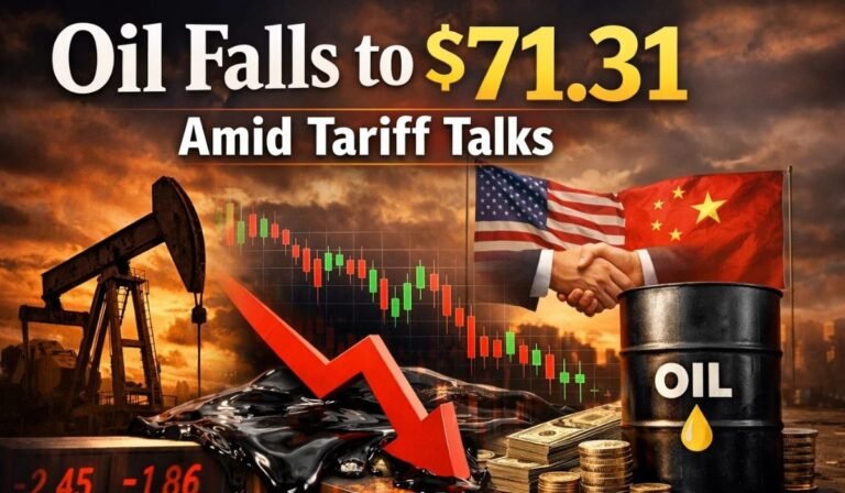 Oil Falls 0.6% to $71.31 as 15% Tariff and Iran Talks Loom