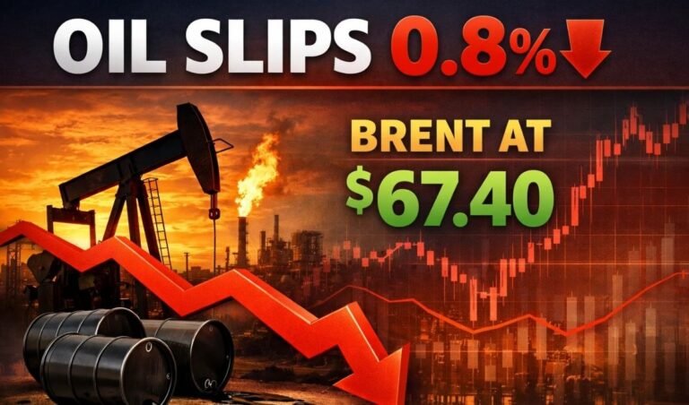 Oil Prices Slide 0.8% as Brent Drops to $67.40, Supply Fears Ease