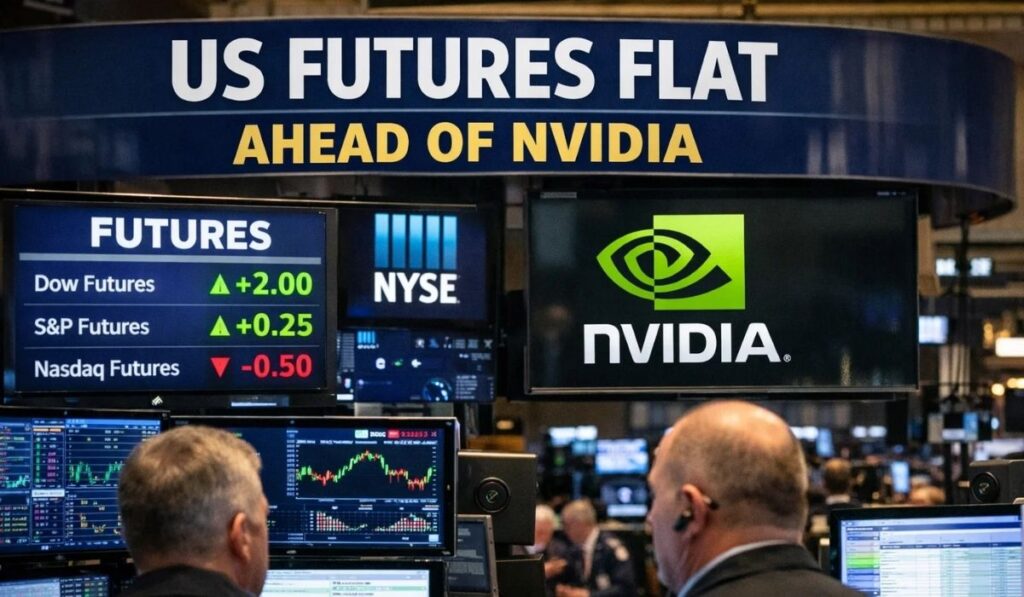 US Futures Flat at 6,908 as Nvidia Eyes $65.56B Earnings Report