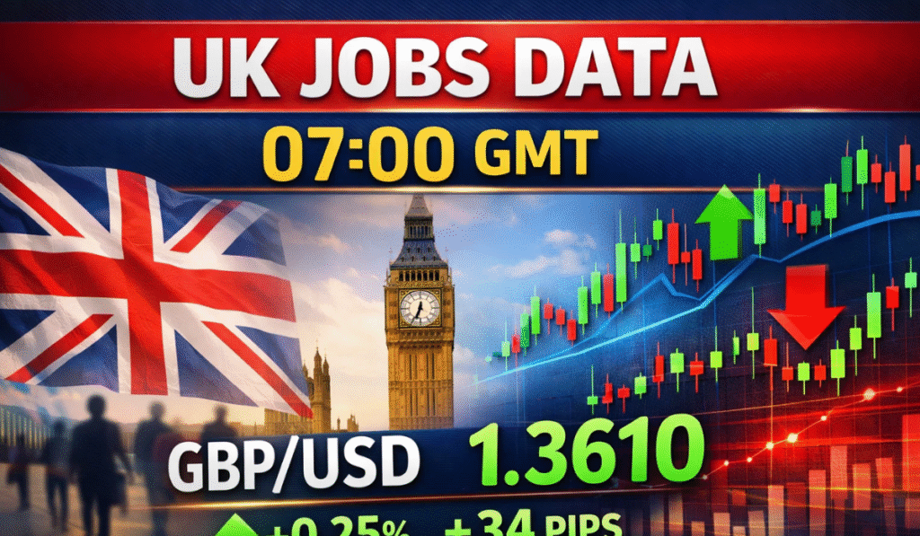 UK Jobs Data at 07:00 GMT: GBP/USD Near 1.3610, 50bps Cut Priced