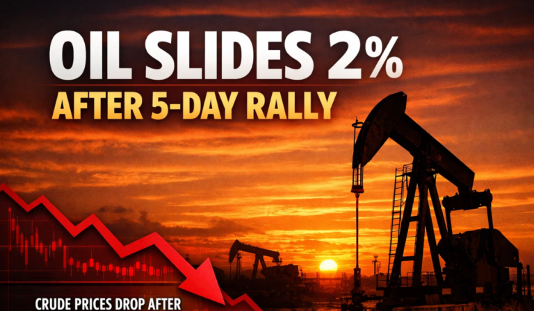 Oil Slides 2% After 5-Day Rally as Iran Conflict Drives 17% Weekly Surge