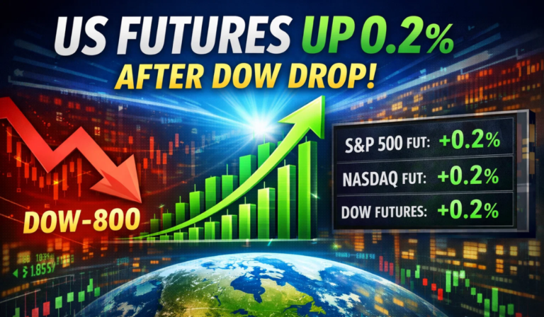 US Futures Edge Up 0.2% After Dow Drops 1.6% as Oil Surge Hits Stocks