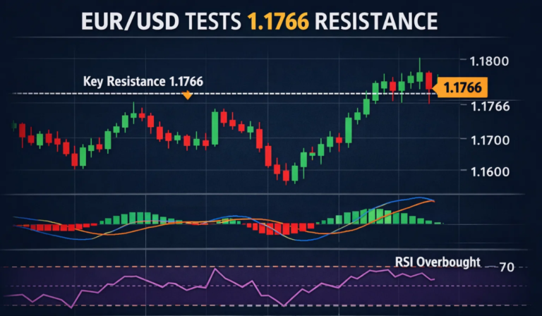 EUR/USD Tests 1.1766 Barrier as Dollar Strength Pressures Pair
