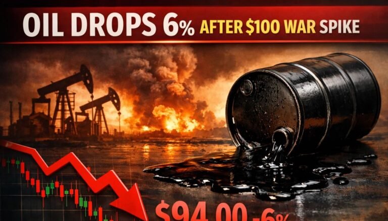 Oil Drops 6% to $92 After $100 Spike on Middle East War Outlook