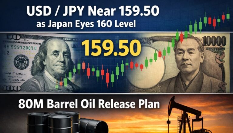 USD/JPY Near 159.50 as Japan Eyes 160 Level, 80M Barrel Oil Release Plan