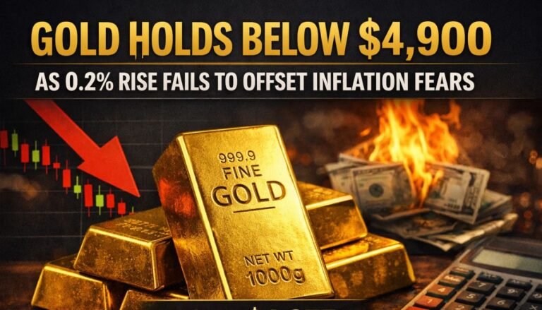 Gold Holds Below $4,900 as 0.2% Rise Fails to Offset Inflation Fears
