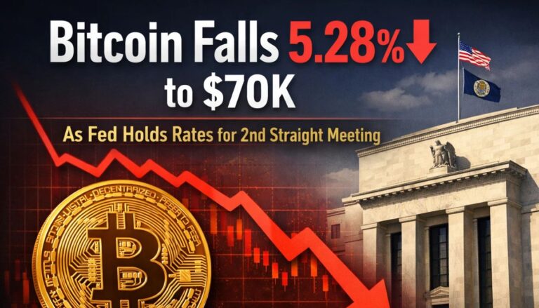 Bitcoin Falls 5.28% to $70K as Fed Holds Rates for 2nd Straight Meeting
