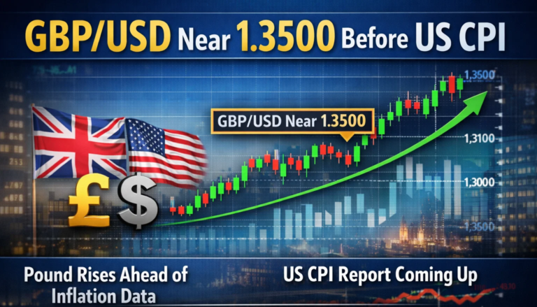GBP/USD Near 1.3500 as Dollar Index Rises 0.5% Ahead of Key US CPI