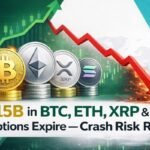 $15B in BTC, ETH, XRP & SOL Options Expire — Crash Risk Rises