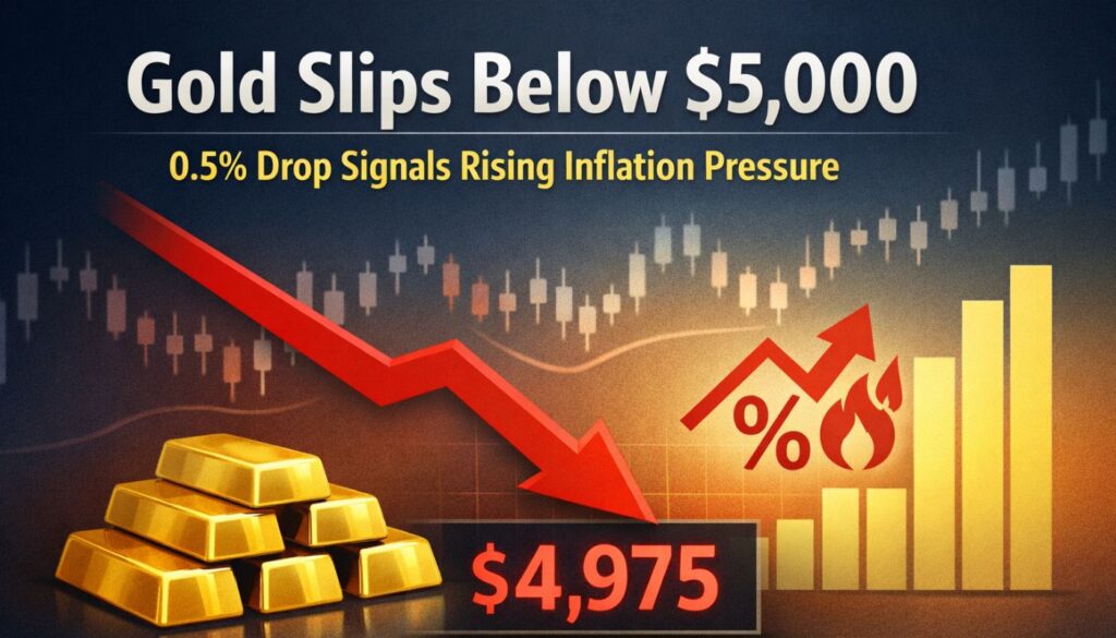Gold Slips Below $5,000 as 0.5% Drop Signals Rising Inflation Pressure