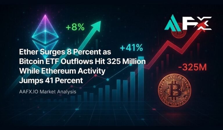 Ether Surges 8 Percent as Bitcoin ETF Outflows Hit 325 Million While Ethereum Activity Jumps 41 Percent